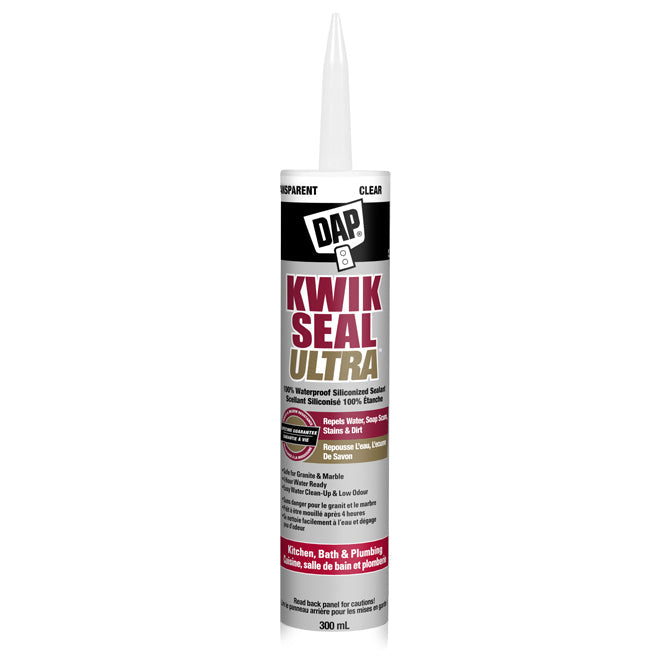 Scellant Kwik Seal Ultra pour cuisines et salles de bain - Clair - 300 mL DAP