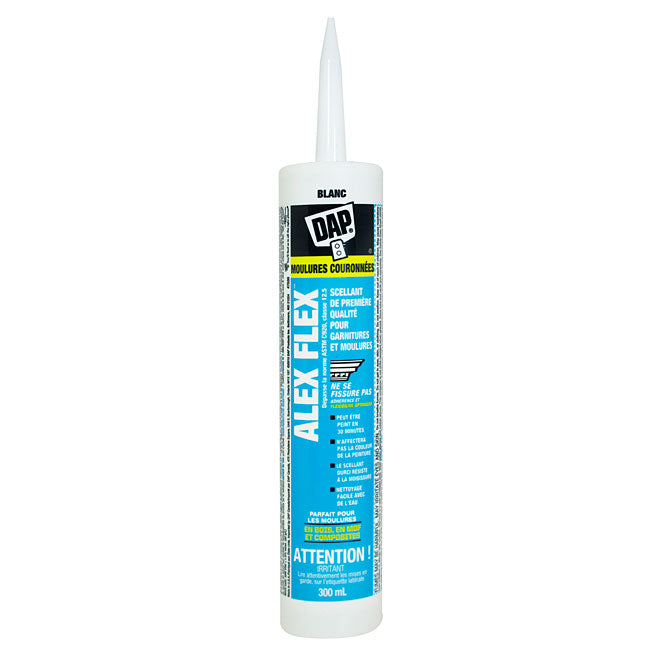 Scellant au silicone pour moulures et garnitures Alex Flex DAP - Blanc - 300 mL