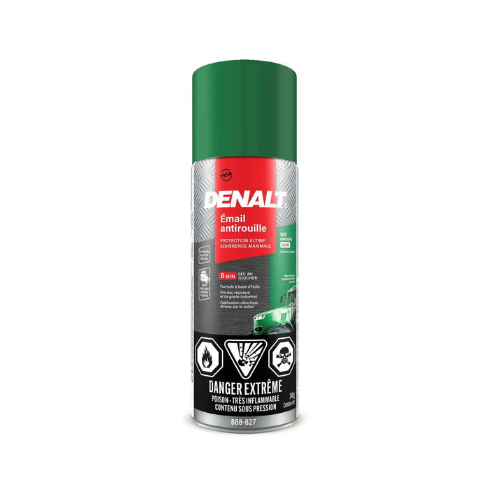 Émail antirouille aérosol - Vert John Deere - Fini lustré - 340 g Denalt