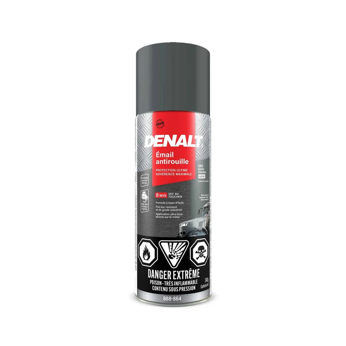 Émail antirouille aérosol - Gris Massey Ferguson - Fini lustré - 340 g Denalt