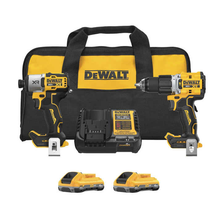 Ensemble de perceuse à percussion 1/2" et visseuse à chocs 1/4" 20V MAX XR Dewalt