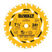 Lame de scie circulaire pour bois de charpente 7-1/4" X 24 dents Dewalt - Quincaillerie G.H. Berger