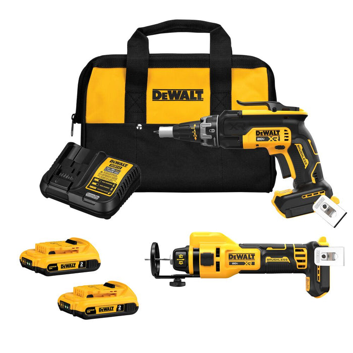 Ensemble visseuse et découpeuse 20V MAX XR pour cloisons sèches 2.0Ah - DeWALT