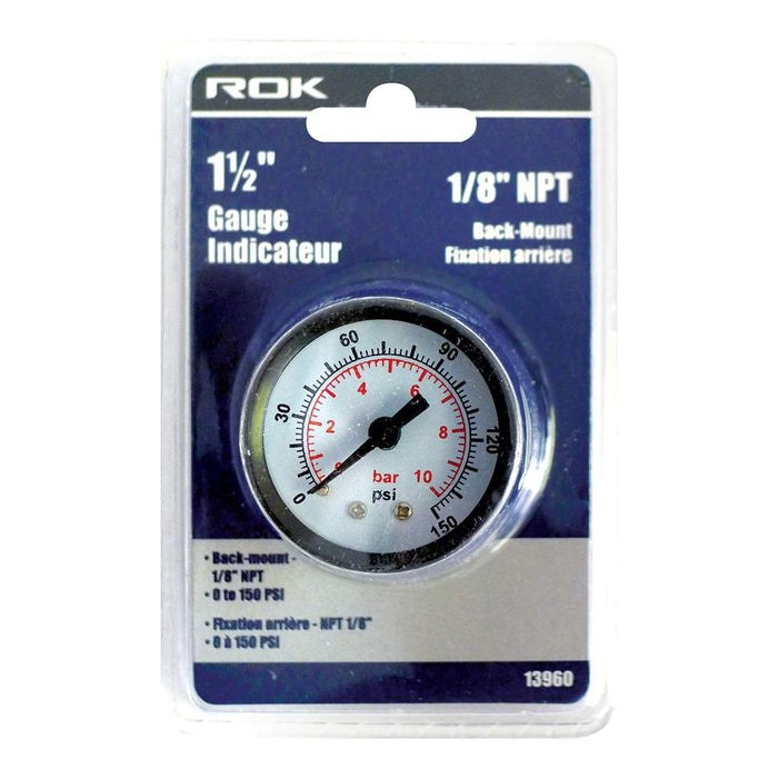 Manomètre 1-1/2", 1/8"NPT 0-150psi