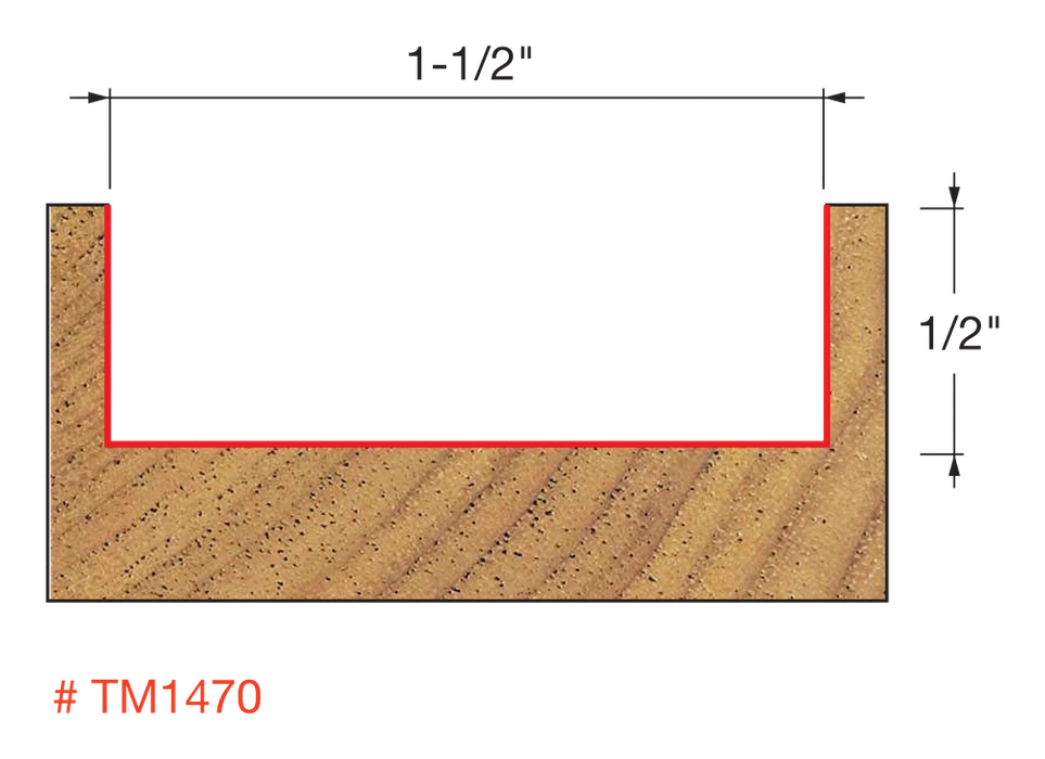Couteau à surfacer et rainurer Freud 1/2" X 1-1/2" pour toupie CNC