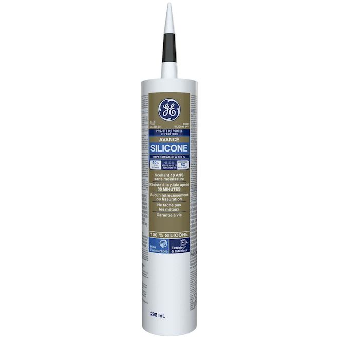 Scellant au silicone pour portes et fenêtres - Noir - 298 mL GE