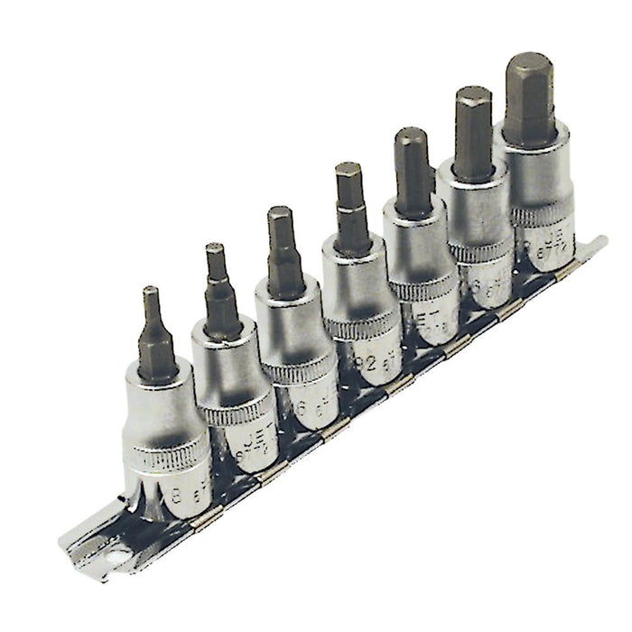 Ensemble de 7 douilles longues à embout hexagonal, prise 3/8" (SAE)