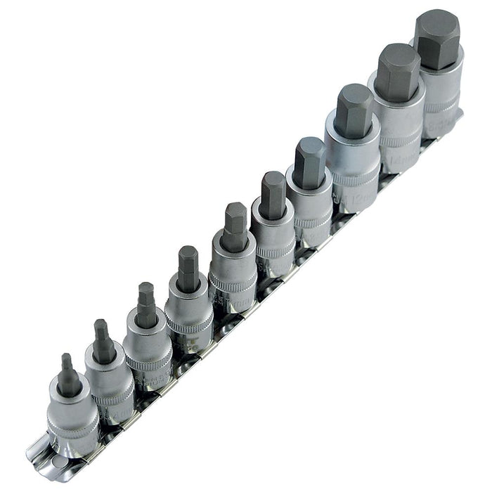 Ensemble de 10 douilles métriques à embout hexagonal