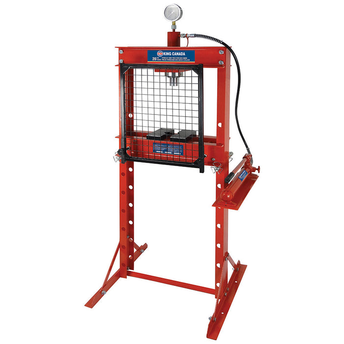 Presse hydraulique de 20 tonnes avec garde en grillage King Canada - Quincaillerie G.H. Berger