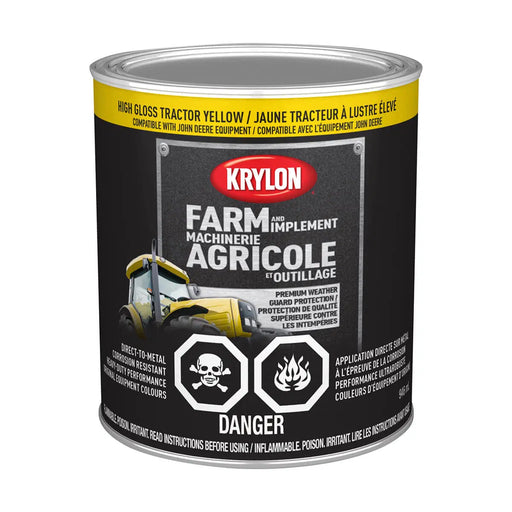 Peinture antirouille pour machinerie agricole - Jaune John Deere - Fini lustré - 946 mL - Quincaillerie G.H. Berger