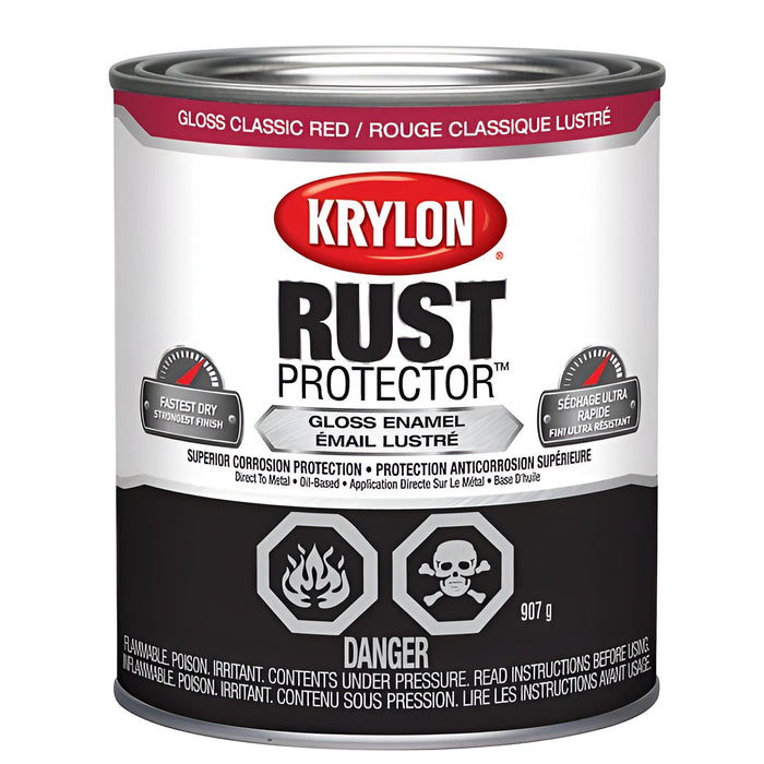 Peinture antirouille Rust Protector - Rouge classique - Fini lustré - 946 mL Krylon