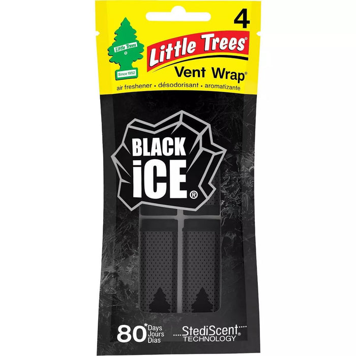 Désodorisant pour ventilation de voiture Little Trees Glace noire - Paquet de 4 - Quincaillerie G.H. Berger