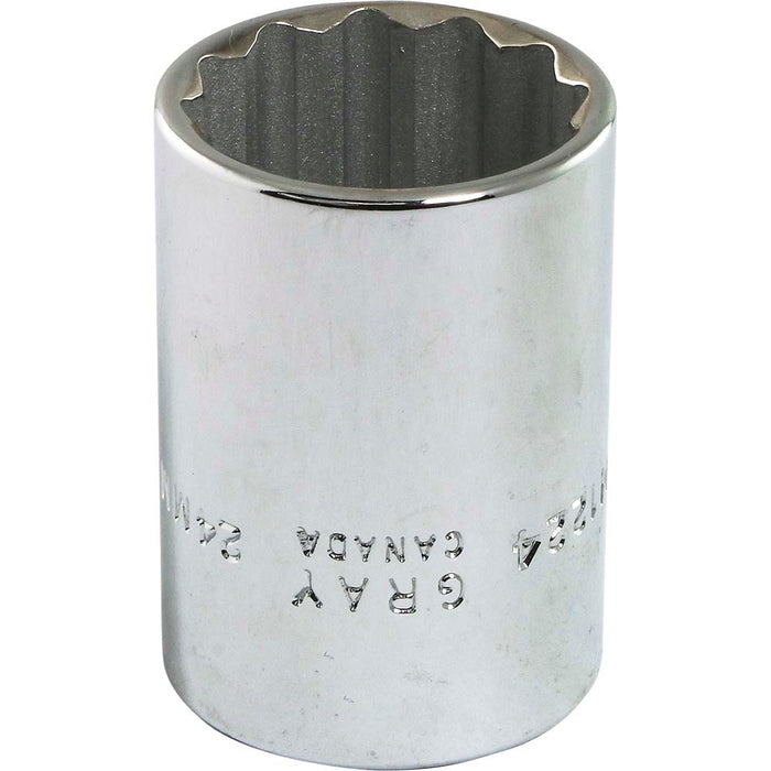 Douille chromée régulière à prise 1/2" (12 pans x 24 mm)