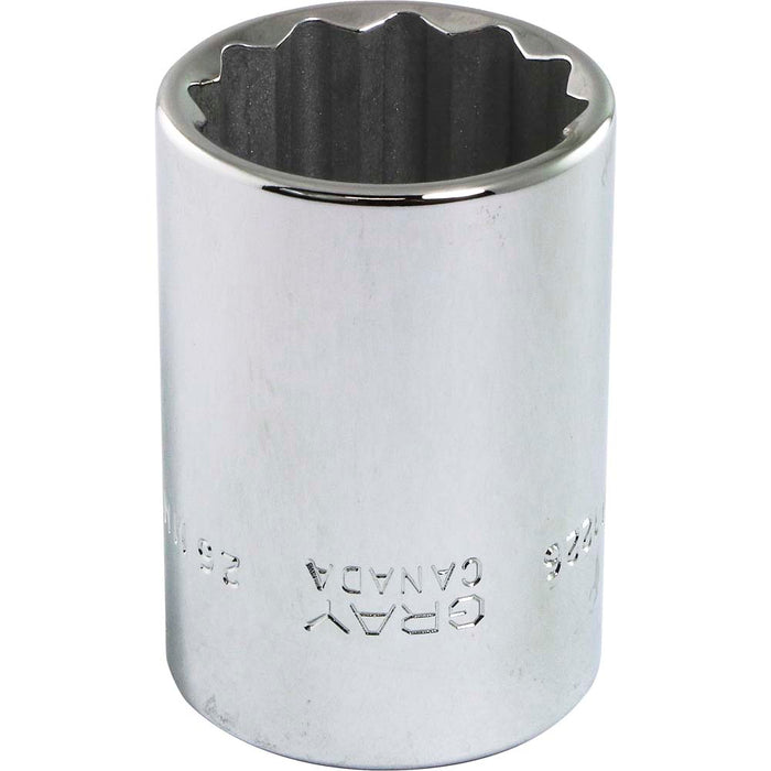 Douille chromée régulière à prise 1/2" (12 pans x 26 mm)