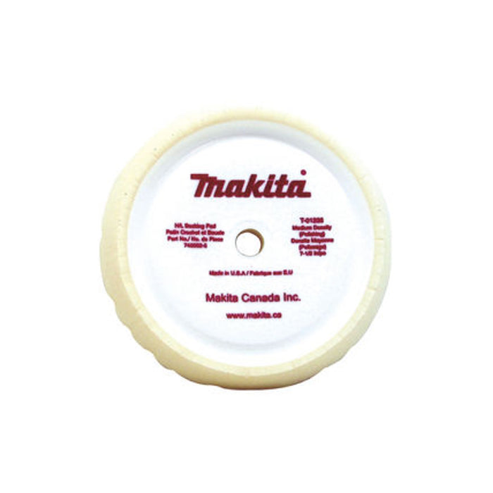 Tampon de polissage moyen blanc de 7-1/2"
