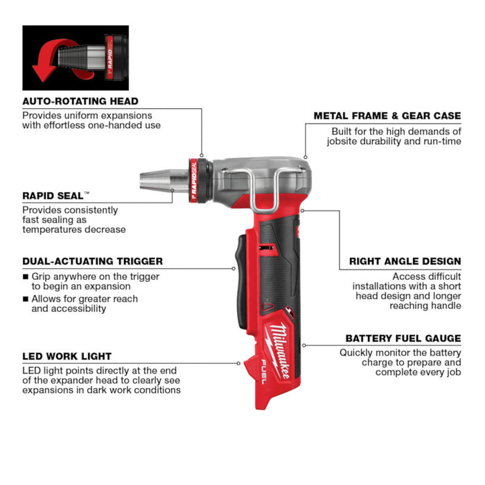 Extenseur à tuyaux PEX 1/2" à 1" M12 FUEL Milwaukee - Outil seulement