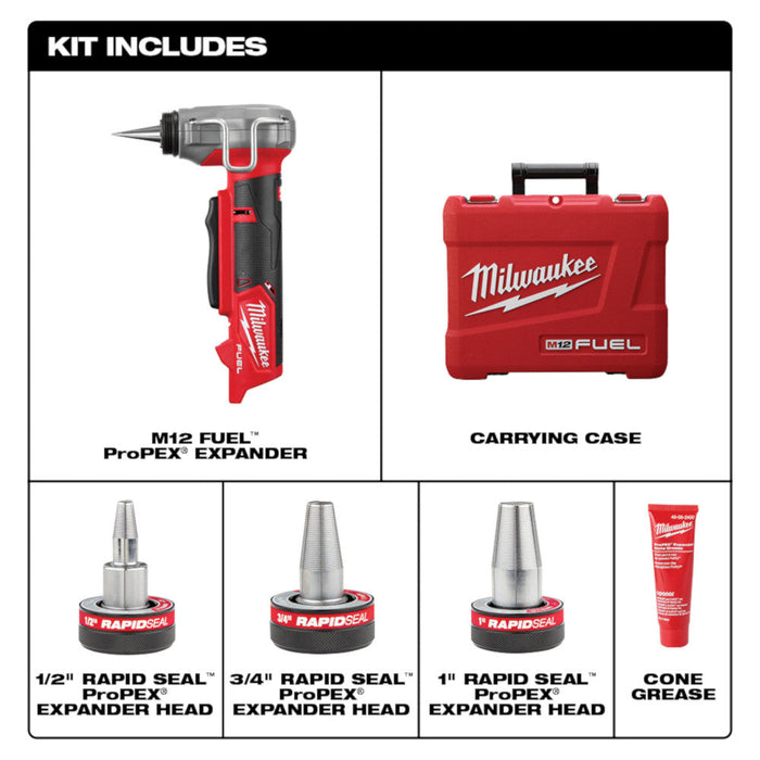 Extenseur à tuyaux PEX 1/2" à 1" M12 FUEL Milwaukee - Outil seulement