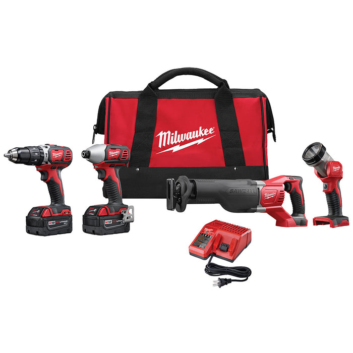 Ens. 4 outils Milwaukee® M18™ avec 2 batteries