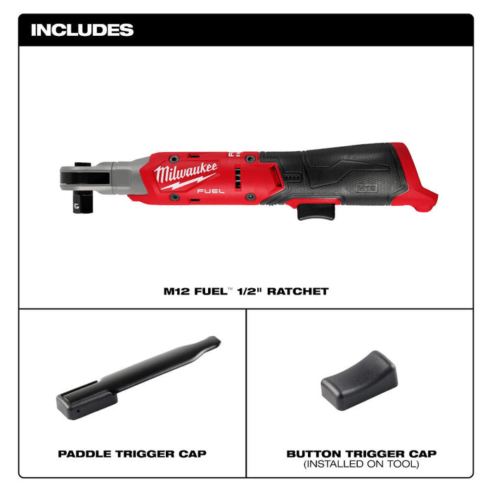 Clé à rochet M12 FUEL 1/2" Milwaukee - Outil seulement