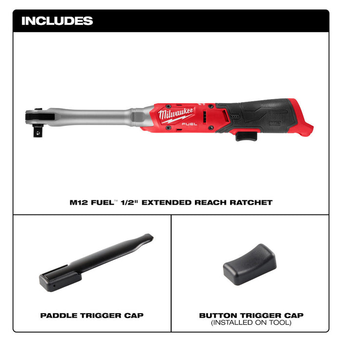Clé à cliquet à longue portée 1/2" M12 FUEL Milwaukee - Outil seulement