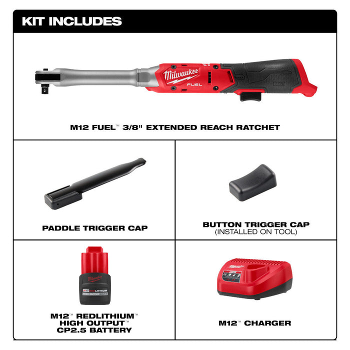 Ensemble de clé à cliquet à longue portée 3/8" M12 FUEL Milwaukee