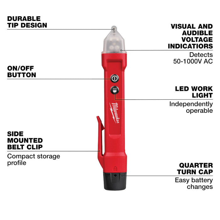 Détecteur de tension 50V-1000V avec DEL Milwaukee