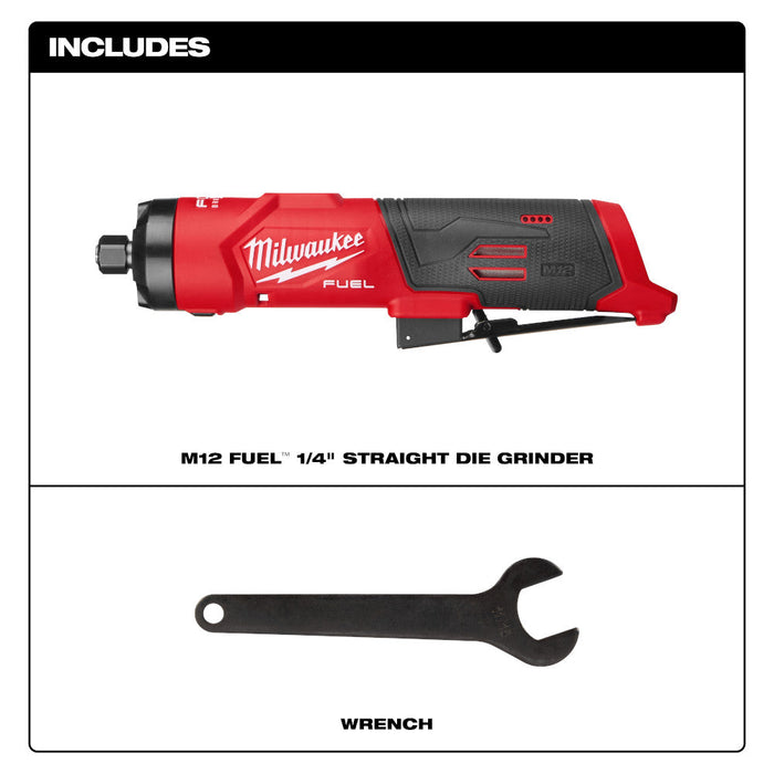 Meuleuse droite 1/4" M12 FUEL Milwaukee - Outil seulement