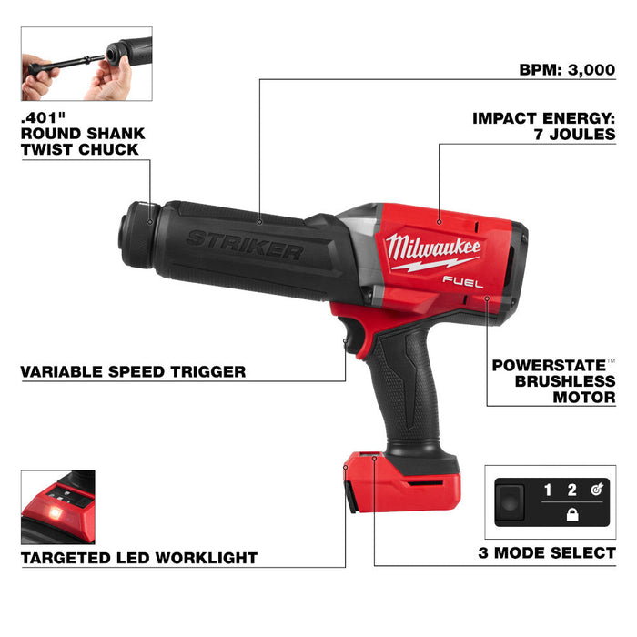 Ensemble de marteau ciseau STRIKER M18 FUEL Milwaukee