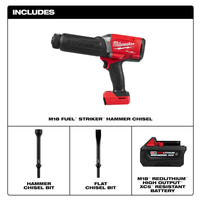 Ensemble de marteau ciseau STRIKER M18 FUEL Milwaukee