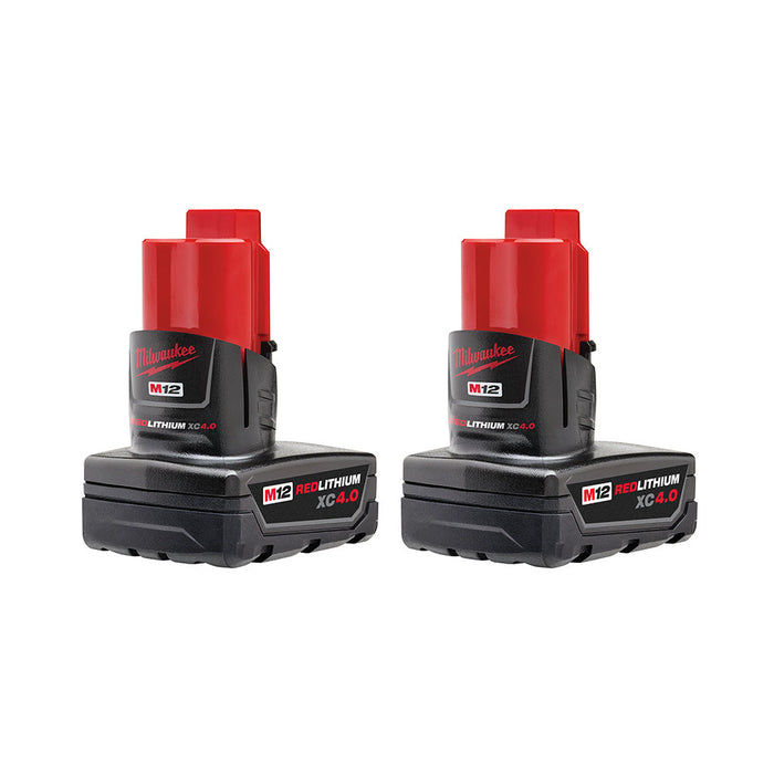 Ensemble de deux batteries M12 4.0 Ah Milwaukee
