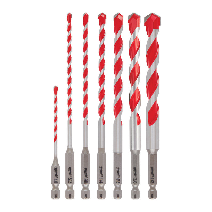 Ensemble de 7 forets à béton 1/8" à 1/2"