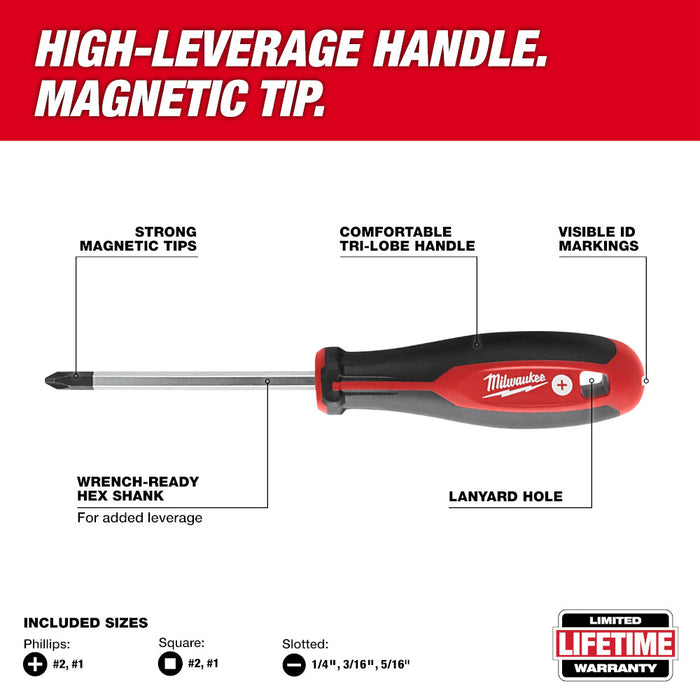 Ensemble de 13 tournevis avec manches à 3 lobes