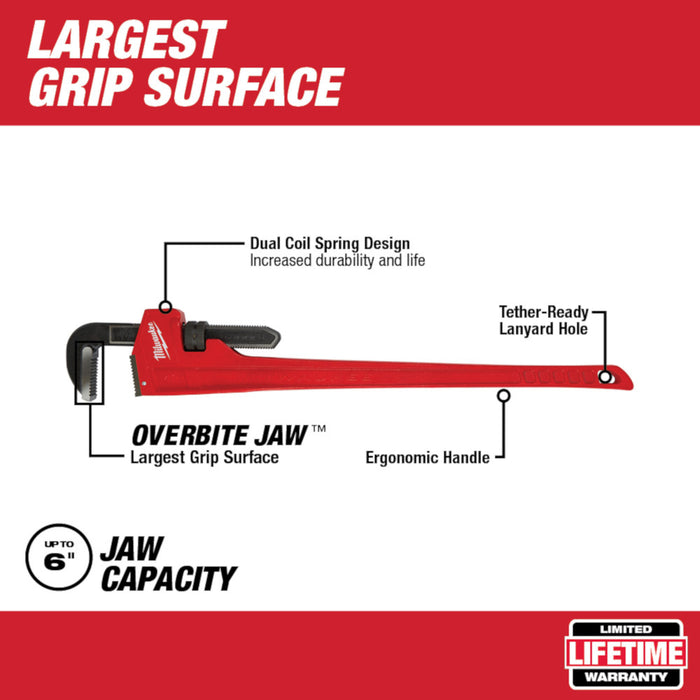 Clé à tuyau en acier 48"