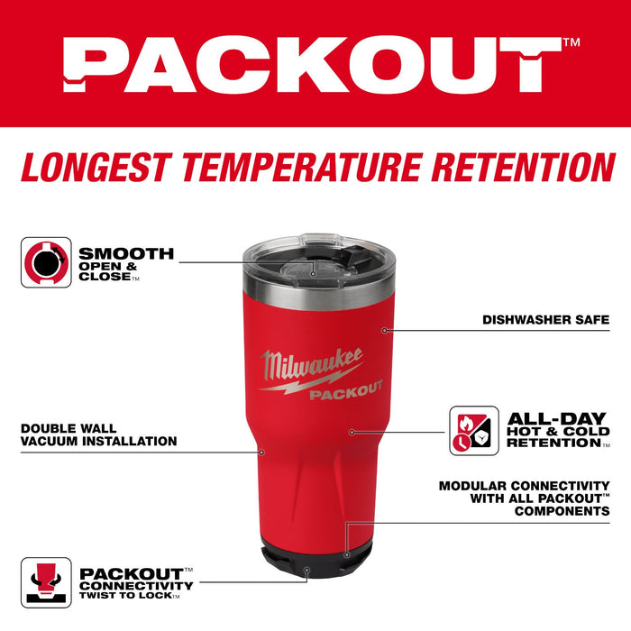 Tasse isotherme 30 oz Packout - Rouge - Milwaukee