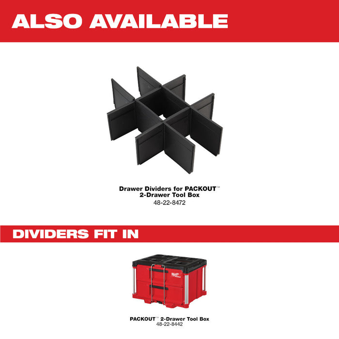 Diviseurs pour coffre Packout à 2 tiroirs Milwaukee