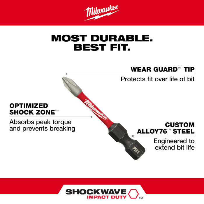 Ensemble de 80 embouts Shockwave et organisateur Milwaukee