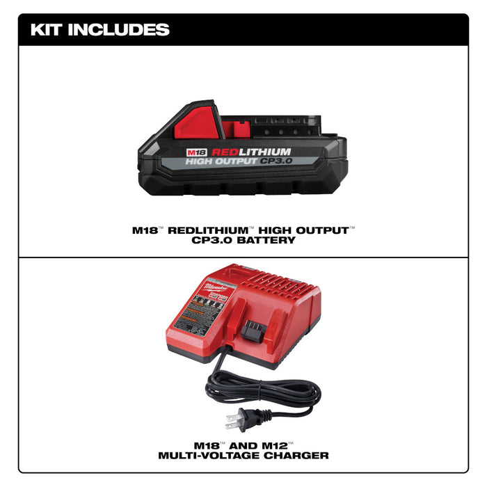 Ensemble de batterie 3.0 Ah et chargeur M18 Milwaukee
