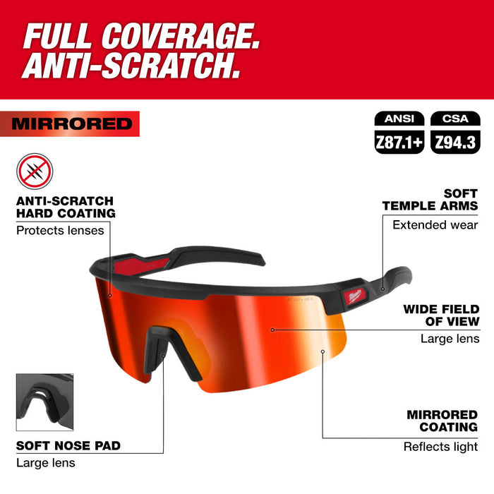Lunettes de sécurité avec verres miroir antiéraflures Milwaukee