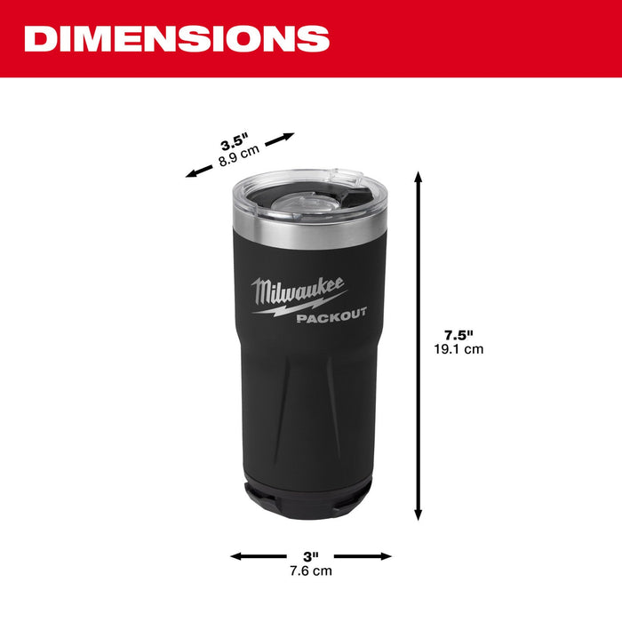 Tasse isotherme 20 oz Packout - Noire - Milwaukee