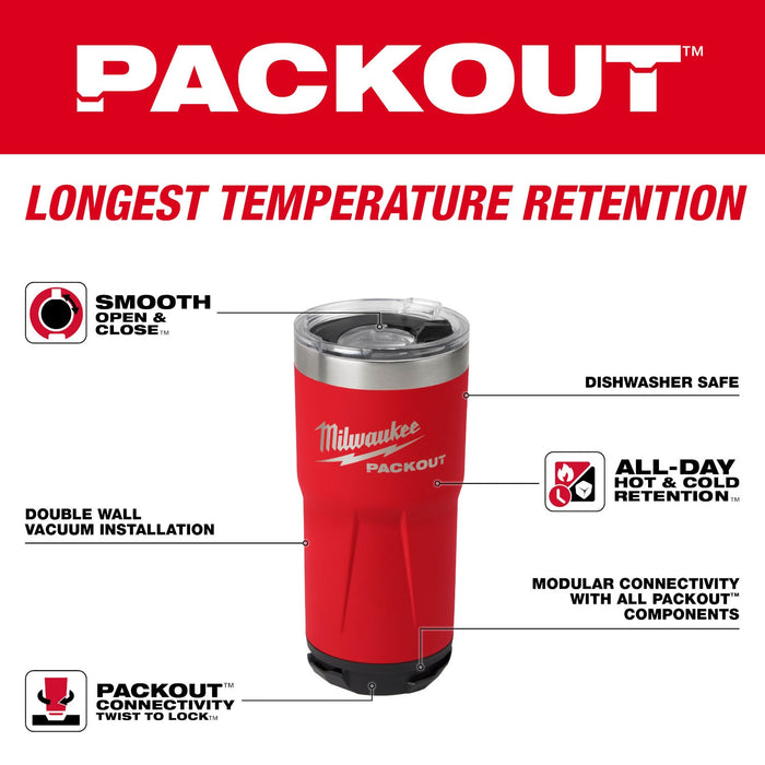 Tasse isotherme 20 oz Packout - Rouge - Milwaukee