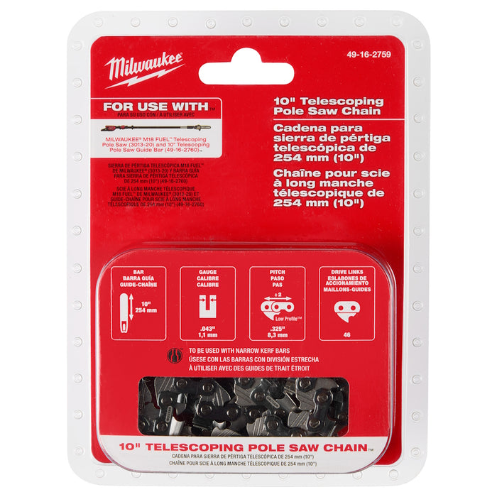 Chaîne de 10" pour scie à chaîne télescopique