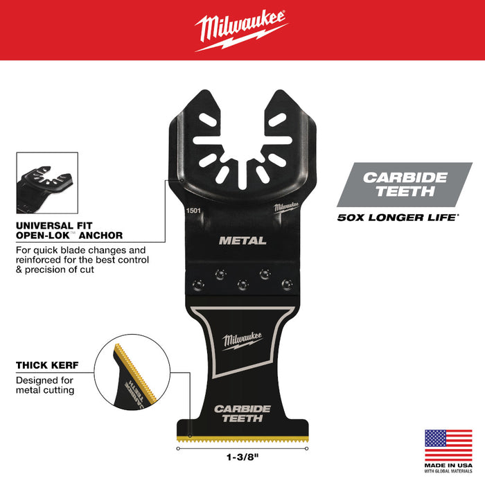 Lames OPEN-LOK 1-3/8" carbure pour métaux - Paquet de 10