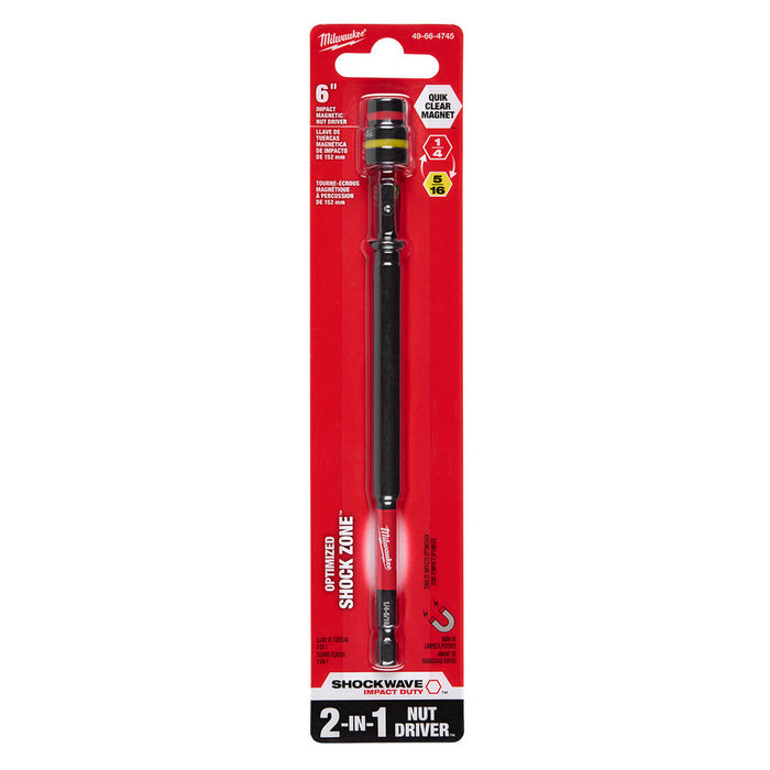 Tourne-écrou Shockwave 2-en-1, 1/4" et 5/16" X 6" Milwaukee - Quincaillerie G.H. Berger