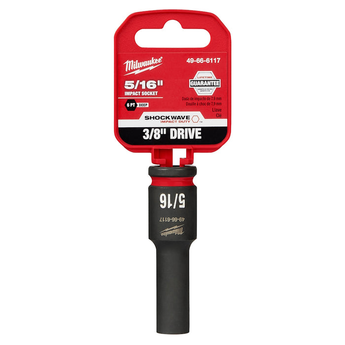 Douille à chocs longue à 6 pans (5/16", prise 3/8")