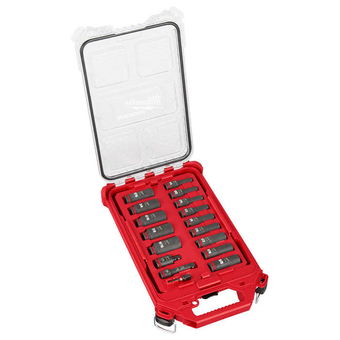 Ensemble de 17 douilles SHOCKWAVE à prise 3/8" - SAE