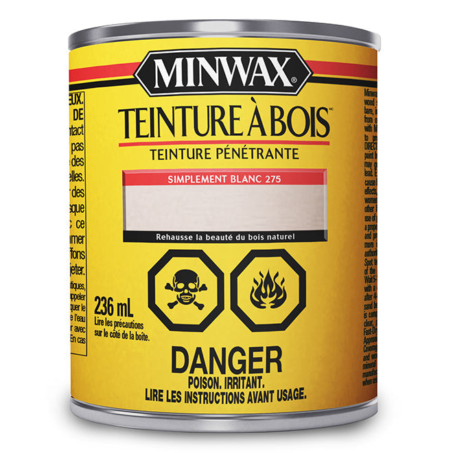 Teinture pénétrante à l'huile pour le bois Minwax - Simplement blanc - 236 mL