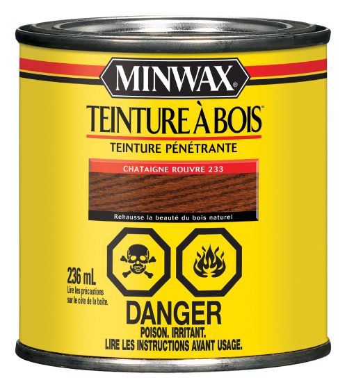 Teinture pénétrante à l'huile pour le bois Minwax - Châtaigner rouvre - 236 mL