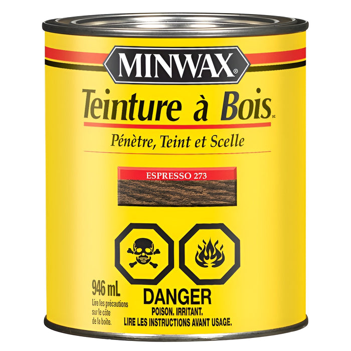Teinture intérieure à l'huile pour bois - Semi transparente - Expresso - 946 mL Minwax - Quincaillerie G.H. Berger