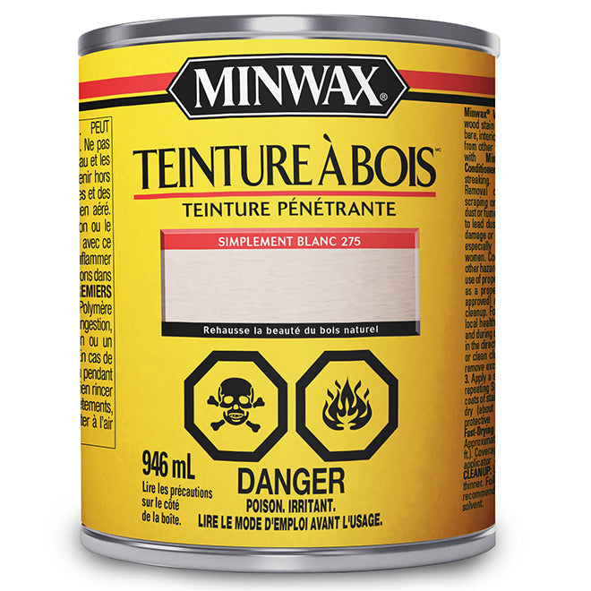 Teinture pénétrante à l'huile pour le bois Minwax - Simplement blanc - 946 mL
