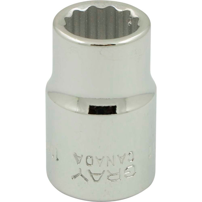 Douille chromée régulière à prise 3/8" (12 pans x 11 mm)